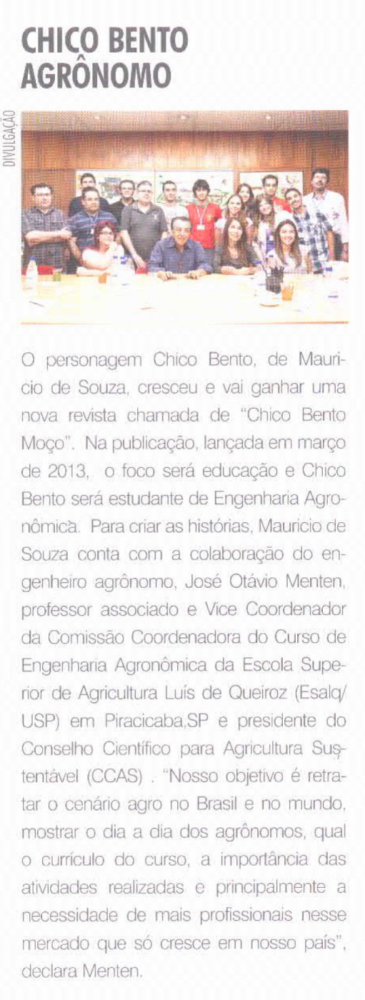 Criação do personagem Chico Bento Moço também é divulgada na revista Agrorevenda