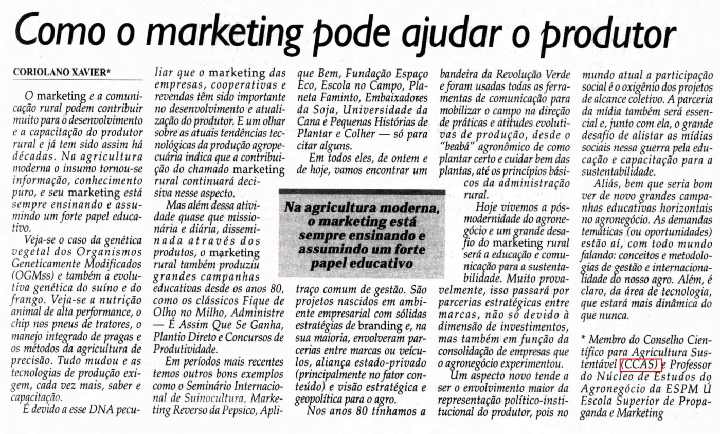 Jornal Diário do Comércio publica artigo do conselheiro Coriolano Xavier