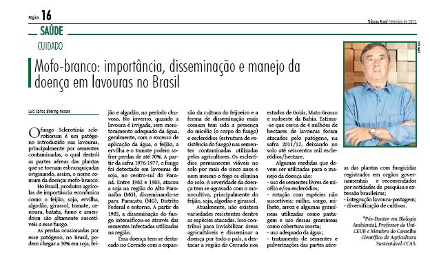 Tribuna Rural publica texto do conselheiro Luiz Carlos Nasser