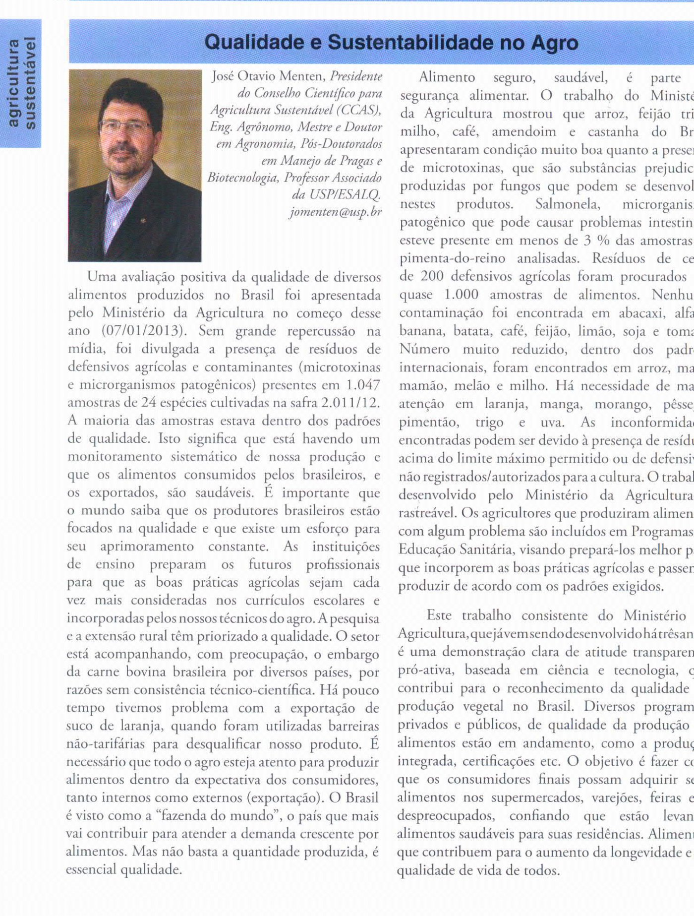 Revista Batata Show publica artigo do presidente do CCAS