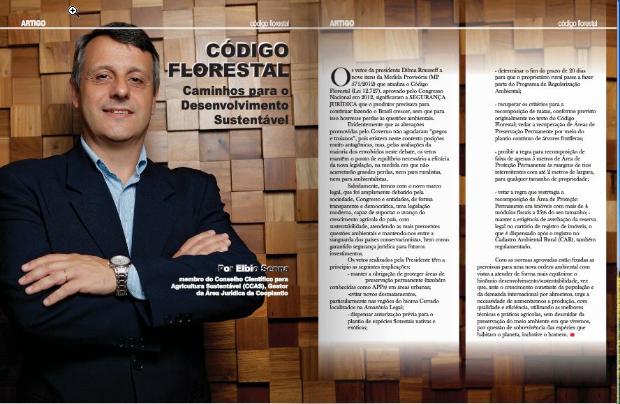 Revista Agro SA publica texto do conselheiro Elbio Senna