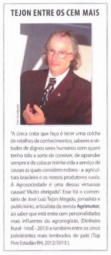 Revista Agrimotor publica declaração do Vice Presidente de Comunicação do CCAS