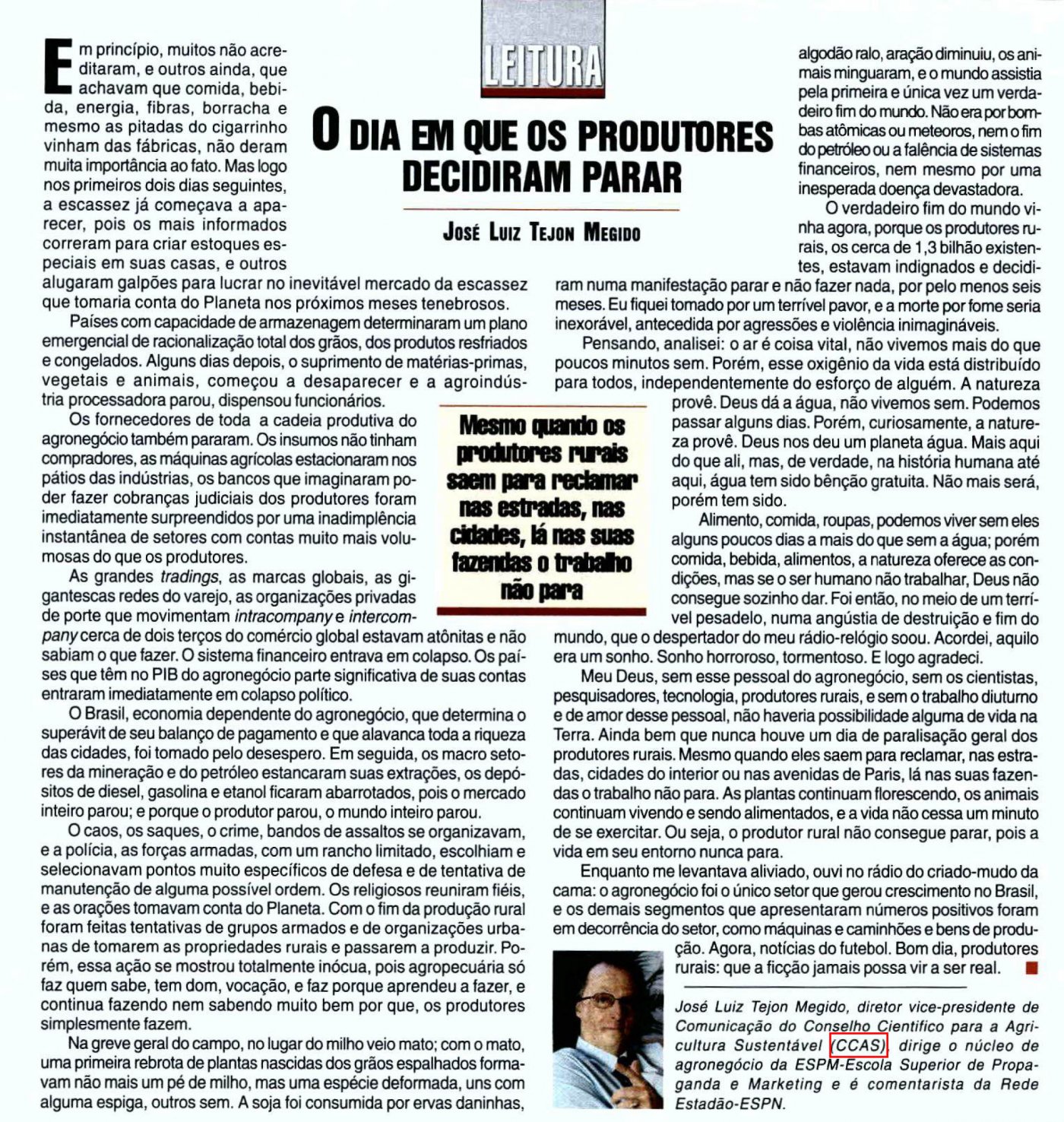 Revista Balde Branco publica artigo do Vice-Presidente do CCAS