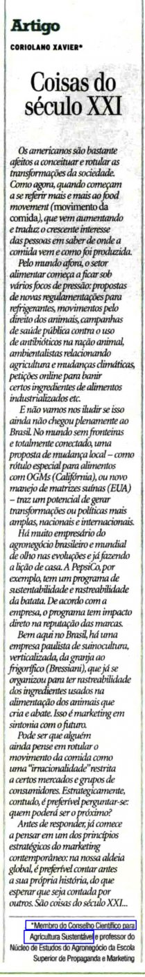 Jornal Zero Hora publica artigo do conselheiro Coriolano Xavier